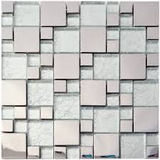 aqua silver stainless steel mosaic tile