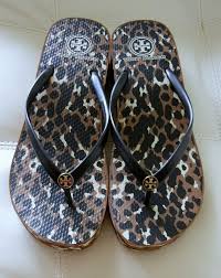 new tory burch thandie wedge pvc flip flops wildlife print