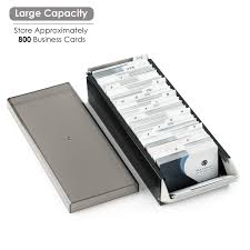 Organize cards with this black oxford plastic index card file box. Maxgear Business Card Organizer Business Card File Name Card Case Holder Card Storage Box Organizer Office Business Card Holder Fit Card Size 2 2 X 3 6 Large Capacity For 800 Cards Black 800 Cards