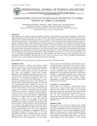 Chromosome Study Of Human Male Infertility In