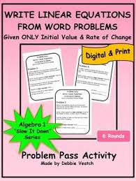 Write Linear Equation Word Problems Only Initial Value Slope Distance Learning Writing Linear Equations Word Problems Algebra Resources