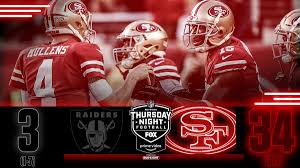 Sf 49ers expose las vegas raiders defense weakness vs read option running plays. Fox Sports Nfl On Twitter The Final Chapter For Battle Of The Bay Goes To The 49ers After Scoring 34 Unanswered Points