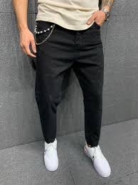 بنطلون جينز رجالي, تصميم سلسلة بوي فريند أسود ممتاز|Jeans| - AliExpress
