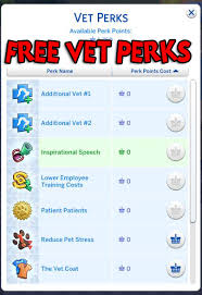 You can also remove points by inserting a negative amount. Free Half Priced Vet Perks By Simstopics At Simsworkshop Sims 4 Updates