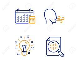 Breathing Exercise Idea And Calendar Icons Simple Set Analytics