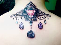 Gemstone Tattoo With Rose Quartz Selenite Amethyst And Apache Tears For Healing Gem Tattoo Stone Tattoo Tattoos