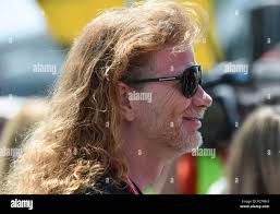 Watkins Glen, New York, USA. 9th Aug, 2015. Dave Mustaine or the rock group  Megadeth looks