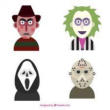 Scary halloween cartoon characters coloring book vector. Scary Halloween Characters Free Vectors Ui Download