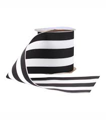 Black And White Striped Ribbon Offray Luxury Ribbon 4 Black White Stripes Joann Black White Parties White Stripe Black And White