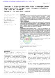 pdf the effect of nitroglycerin infusion versus hydralazine