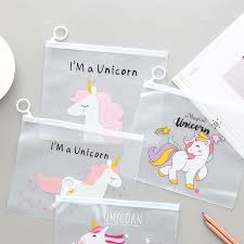 Lovely Unicorn A4 File Bag Paper Ring Zipper Storage Bag School Office Supplies Shopee Malaysia Kawaii Tempat Pensil Kotak Pensil