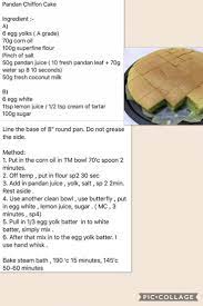 Pandan Chiffon Cake Thermomix Baking Thermomix Recipes Chiffon Cake