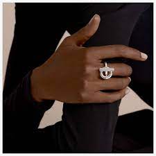 Echappee Hermes Ring Large Model Hermes Ring Natural Emerald Rings Diamond Birthstone Ring