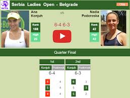 Y con esas buenas actuaciones, recuperó terreno en el ranking: Konjuh Shocks Podoroska In The Quarter Highlights Belgrade Results Tennis Tonic News Predictions H2h Live Scores Stats