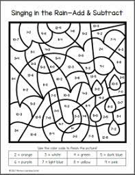 There are 3 different pages. Spring Color By Number Worksheets Addition And Subtraction Worksheets Spring Math Addition And Subtraction