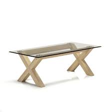 table basse en verre et chene naturel glassy peker les tables basses tables basses et bouts de canape table basse table basse verre mobilier de salon