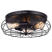 Taloya flush mount led ceiling light fixture. Semi Flush Mount Ceiling Light Fixtures Industrial Rustic Metal Cage 3 Light Kitchen Light Fixture For Hallway Bedroom Farmhouse Bulbs Not Included Buy Online In Aruba At Aruba Desertcart Com Productid 182312173