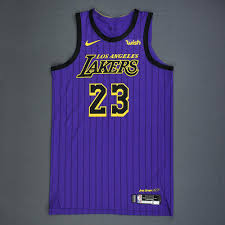 La lakers lebron james #23 nba basketball jersey black swingman. Lebron James Los Angeles Lakers Game Worn City Edition Jersey Double Double 2018 19 Season Nba Auctions