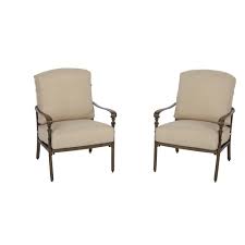 Hampton Bay Cavasso Stationary Metal Outdoor Lounge Chair With Oatmeal Cushions 2 Pack 171 410 Lc2 Kd The Home Depot Lounge Chair Outdoor Patio Lounge Chairs Outdoor Lounge