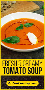 An easy homemade soup that's a copycat of homemade panera creamy tomato soup. Homemade Creamy Tomato Soup Go Cook Yummy Recipe Creamy Tomato Soup Recipe Brunch Recipes Cooking