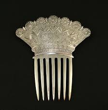 Silver Comb Daisy Motifs Antique Hair Combs Hair Adornments Hair Ornaments