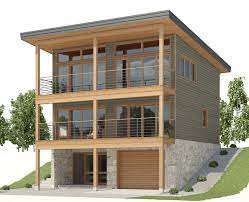 Sloping Lot House Plan Beach House Plans Modern Style House Plans