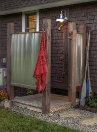 The solar shower is a mostly freestanding shower that is used in the garden. How To Build Enjoy An Outdoor Solar Shower