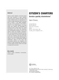 Citizen'S Charters: Service Quality Chameleons