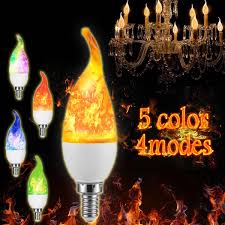 3 4 Mode Flame Bulb Led Candelabra Light Bulbs 5 Colors Led Chandelier Bulbscandle Light Bulbs 1pc Wish