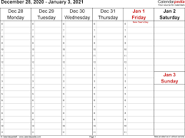 Free editable weekly 2021 calendar. Free Printable Weekly Calendar 2021 Weekly Calendars 2021 For Word 12 Free Printable Templates Free Printable Calendar Monthly