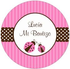 Download Hd Etiquetas Redondas Mi Bautizo Pictures To Pin On Pinterest Baby Shower Pink Ladybug Theme Transparent Png Image Nicepng Com