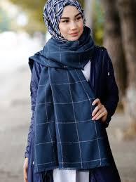 Sefamerve Sarar Kislik Omuz Indigo Sali Ehl I Tesettur