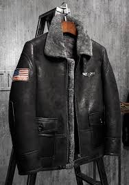 Black Shearling Flight Jacket Short Fur Leather Jacket Men S Shearling Coat Imported Wool From Aust Mens Shearling Jacket Leather Jacket Men Fur Leather Jacket
