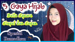 Meskipun bentuknya yang abstrak, namun model ini justru memberikan fleksibilitas dan kreasi yang banyak disukai para wanita muslimah. Tutorial Hijab Bella Square Simple Dan Sopan Special Ramadhan Nmy Hijab Tutorials Youtube