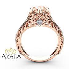 Morganite Art Nouveau Engagement Ring 14k Rose Gold Filigree Etsy In 2021 Art Nouveau Engagement Ring Filigree Ring Gold Rose Gold Morganite Ring