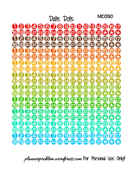 Multicolor Date Dots Free Printable Planner Stickers Printable Planner Stickers Printable Planner