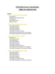 Permohonan kolej vokasional (kv) bagi ambilan januari 2020 telah pun dibuka. Institusi Dan Kursus Tawar Pbs