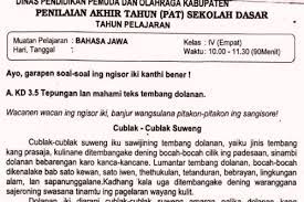 Soal Ulangan Bahasa Jawa Kelas 4 Semester 2 K13 Sekolahdasar Net