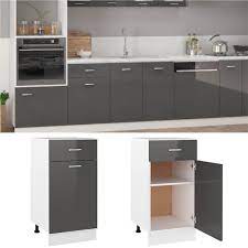 Black, red, white, grey, we have brought together all our gloss worksurfaces from major brands. Kitchen Cabinet High Gloss Grey 40x46x81 5 Cm Chipboard