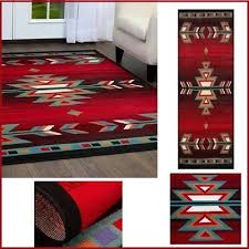 Blue outdoor aztec oval rug. Aztec Runner Rug Southwestern Red Black Turquoise Green Arrow Accent Floor Carpe Ebay