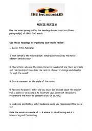 Movie Review Template Esl Worksheet By Aidspence The movie review greatly determines if an individual wants to watch the movie or not.