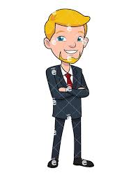 Businessman Striking An Authoritative Pose Vector Clipart Friendlystock Business Man Poses Arms Crossed