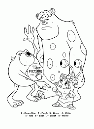 Ausmalbilder disney die monster ag uni ausmalbilder. Color By Number Monsters Inc Coloring Page For Kids Education Coloring Pages Printables Free W Disney Coloring Pages Free Coloring Pages Cool Coloring Pages