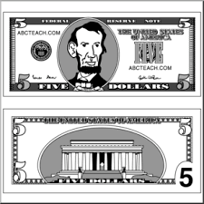 Try changing the text and creating your own math problems. Clip Art Five Dollar Bill Grayscale I Abcteach Com Abcteach