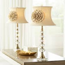 Hilary Flower Shade Crystal Column Table Lamps Set Of 2 63p84 Lamps Plus Table Lamp Sets Lamp Sets Traditional Table Lamps
