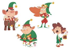 Santa S Elves On Behance Elf Drawings Character Design Book Illustration Art Original painting by george hinke, jolly old santa clause. santa s elves on behance elf drawings