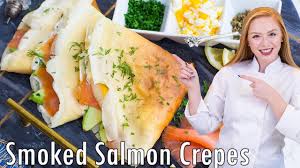 Dill, chives, capers, shallots and eggs. Smoked Salmon Savory Crepes With Avocado Dill Capers More Great Brunch Idea Youtube