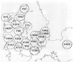 En tegning av jacob maschius fra 1661 viser én skulpturrekke og to lave tårn over arkaden, og det ga noen holdepunkter. Lynstatistik