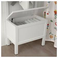 Hemnes Storage Bench W Towel Rail 4 Hooks White Ikea White Storage Bench Storage Bench Bathroom Storage Bench
