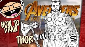 Full body avengers coloring pages thor drawing. How To Draw Thor Avengers Infinity War Narrated Easy Step By Step Tutorial Youtube
